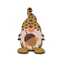 Хаки Печатные подвески дерева, рождественские гномы большие подвески, хаки, 55x29.5x2.5 мм, отверстие : 1.6 мм