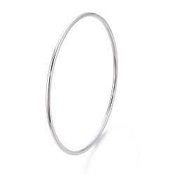 Нержавеющая Сталь Цвет 304 простые браслеты из нержавеющей стали для женщин, кольцо, цвет нержавеющей стали, 0.2 см, внутренний диаметр: 2-3/8 дюйм (6 см)