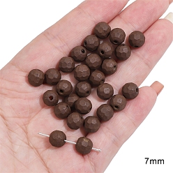 Круглые 5шт. фарфоровые бусины ручной работы, кокосового коричневый, круглые, 7 мм