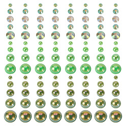 Зеленый газон Полукруглые кабошоны из АБС-пластика, зеленый газон, 3~9x1.5~4.5 мм, 100 г / набор