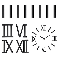Black Acrylic Cabochons, Roman Numeral 1-12, Black, 29.5~30x4.5~27x2.5~3mm