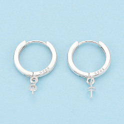 Серебро 925 серьги-кольца из стерлингового серебра, с колышками, серебряные, 21x14.5x2 мм, штифты : 0.8 мм