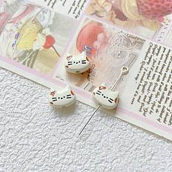 Cat Shape Сплавочные бусины, для браслета и ожерелья ручной работы, форма кошки, 9x12 мм