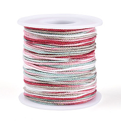 Светло-Коралловый 50м плетеный полиэфирный шнур, с пластиком для животных, для изготовления ювелирных изделий, круглые, свет коралловый, 1.2 мм, около 54.68 ярдов (50 м) / рулон