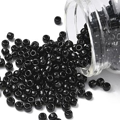 (49) Opaque Jet Тохо 6/0 круглые бусины, японский бисер, (49) непрозрачная струя, 4 мм, отверстие : 1.5 мм, Около 840 шт / 50 г