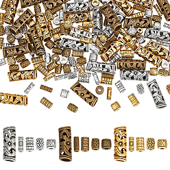 (52) Непрозрачная лаванда 150 шт. 15 стили тибетские полые бусины, без кадмия и без свинца, трубка и колонна, разноцветные, 6~23x3.5~8 мм, отверстие : 1.5~3 мм, 10 шт / стиль