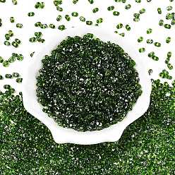 Зеленый Стеклянные бусины Пикассо, окрашенные распылением, арахис, зелёные, 6x4x3 мм, отверстие : 1.2 мм, Около 4000 шт / фунт