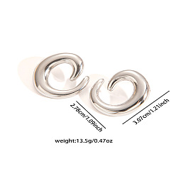 Нержавеющая Сталь Цвет 304 из нержавеющей стали серьги, кольцо, цвет нержавеющей стали, 30.7x27.8 мм