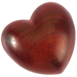 Dark Red Wood Beads, Heart, Dark Red, 28x19x26mm
