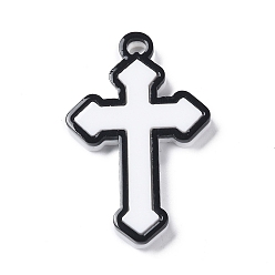 Белый Непрозрачные акриловые подвески, крест очарование, белые, 45.5x28.5x4 мм, отверстие : 3 мм