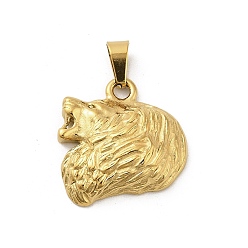 Золотой 304 подвески из нержавеющей стали, лев, ионное покрытие (ip), золотые, 21.5x22x6 мм, отверстие : 6x3 мм