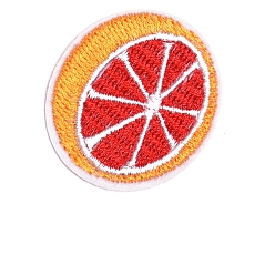 Grapefruit Компьютеризированная вышивка ткань железа на патчи, наклеить патч, фруктовые аппликации, грейпфрут, 39x35 мм