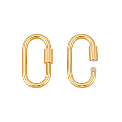 Настоящее золото 18K 2 шт. 925 застежки-карабины из стерлингового серебра, овальные, реальный 18 k позолоченный, 15x8.5x1.5 мм