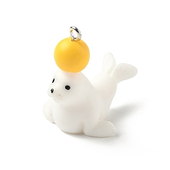 Other Animal Подвески из непрозрачной смолы в виде морских организмов, с железной платиной петлей, печать, 30x23x30 мм, отверстие : 2 мм