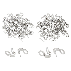 Stainless Steel Color 304 Stainless Steel Cable Clip, Stainless Steel Color, 7.5~10x7~11x5~6.5mm, Hole: 2.5~3mm, 120pcs/box