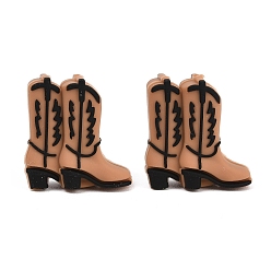 Shoes Силиконовые декоративные бусины в ковбойском стиле, коричневые, обуви, 30x28x12 мм, отверстие : 2.5 мм