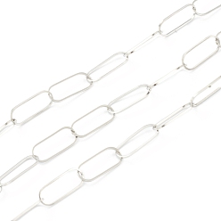 Нержавеющая Сталь Цвет Устойчив к потускнению 304 тросовая цепь из нержавеющей стали, несварные, с катушкой, цвет нержавеющей стали, 20x8x1 мм, 5 м / рулон, 16.4 футов (5 м) / рулон