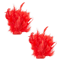 Красный Браслеты из перьев, наручные браслеты, для Хэллоуина, рождественской вечеринки, сценического выступления, с застежкой-липучкой, красные, 255x140x2 мм