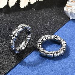 Античное Серебро Бамбуковое кольцо для суставов 316 хирургические кольца для носа из нержавеющей стали, античное серебро, 19.5x4.5 мм