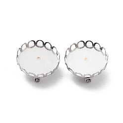 Нержавеющая Сталь Цвет Не тускнеет 304 основа для броши из нержавеющей стали, круглые, цвет нержавеющей стали, 19x3 мм, лоток : 18 мм