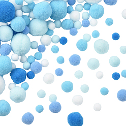 Светло-Голубой 3 наборы полиэстеровых шариков для украшения, жемчужный шар, для diy craft, Небесно-голубой, 10~30 мм, о 130 шт / комплект