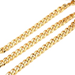 Golden Men's Gold Cuban Link Chains, Chunky Chains, 304 Stainless Steel Chains, Unwelded, with Spool, Golden, 13x10.2x4.6mm, about 32.8 Feet(10m)/roll