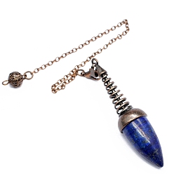 Ляпис-Лазурь Натуральный лазурит лазурит маятник большие подвески, неокрашенными, с металлической фурнитурой с платиновым покрытием, конус очарование, 180 мм