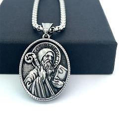 Нержавеющая Сталь Цвет Древнегреческий 304 подвеска из нержавеющей стали с изображением святого, тисненый кулон, панк-хип-хоп ожерелья, цвет нержавеющей стали