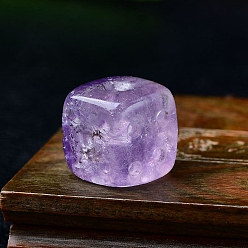 Аметист Резные фигурки в виде кубиков из натурального аметиста, статуи для украшения рабочего стола для домашнего офиса, 15x15x15 мм
