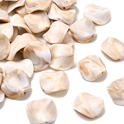 Папайя Оранжевый Непрозрачные акриловые бусины, имитирующие драгоценные камни, витой плоский круглый двухцветный, papayawhip, 24~25x24~25x5 мм, отверстие : 1.8 мм, Около 263 шт / 500 г