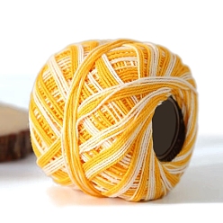 Золотистый Хлопчатобумажная пряжа секционного крашения, для одежды шарфы свитера шали шапки, золотые, 20г/моток