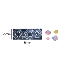 Shell Shape Moules de nail art en silicone de qualité alimentaire, bricolage, pour diy uv résine, accessoires de décoration d'art d'ongle en résine époxy, forme coquille, 2.5x6 cm
