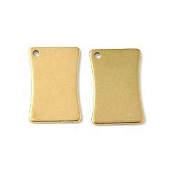 Золотой 304 подвески из нержавеющей стали, ионное покрытие (ip), прямоугольный шарм, золотые, 18x12x1 мм, отверстие : 1.5 мм