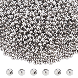 Edelstahl Farbe 1000Stk. 304 Edelstahlperlen, Runde, Edelstahl Farbe, 3 mm, Bohrung: 0.8 mm