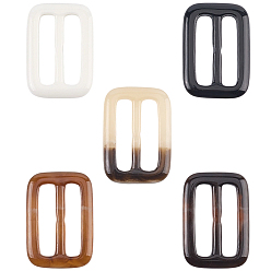 (52) Непрозрачная лаванда 20шт. пряжки-регуляторы из смолы с тремя скользящими фиксаторами, для лямки, обвязочные мешки, аксессуары для одежды, прямоугольные, разноцветные, 47x33x3 мм, отверстие : 34.5x8.5 мм