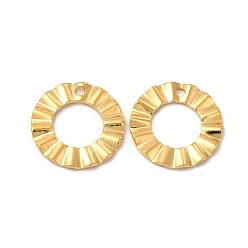 Настоящее золото 18K Ионное покрытие (ip) 304 подвески из нержавеющей стали, круглое кольцо-шарм, реальный 18 k позолоченный, 18x3 мм, отверстие : 1.8 мм