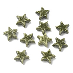 Gris Oliva Cuentas de porcelana vintage hechas a mano, fantasía antigua porcelana esmaltada, estrella, verde oliva, 11x12x4.5 mm, agujero: 1.5 mm