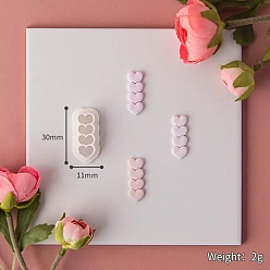 White Valentine's Day Plastic Molds, Clay Cutters, Clay Modeling Tools, for Earring Making, Heart, White, 3x1.1cm