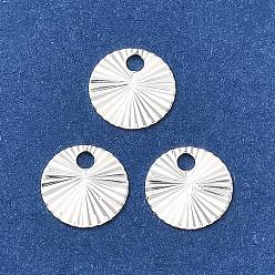 Плоский Круглый Латунь прелести, без кадмия и без свинца, 925 серебро покрытием, плоско-круглые, 6x0.3 мм, отверстие : 1.2 мм