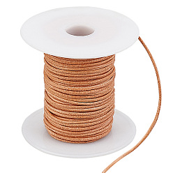 Шоколадный Коровьей шнур, кожаный шнур ювелирных изделий, ювелирные изделия DIY делает материал, цвет шоколада, 1.4~1.6 мм, 20 м