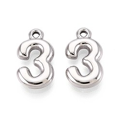 Нержавеющая Сталь Цвет 304 подвески из нержавеющей стали, число 3, цвет нержавеющей стали, 17x9.5x3 мм, отверстие : 1.5 мм