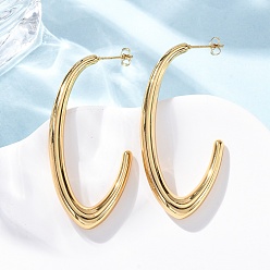 Золотой Серьги-гвоздики из нержавеющей стали 304 в форме буквы J, золотые, 56x26.5x6 мм