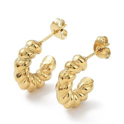 Золотой Ионное покрытие (IP) 304 серьги-кольца из нержавеющей стали, серьги-кольца, золотые, 15x4 мм