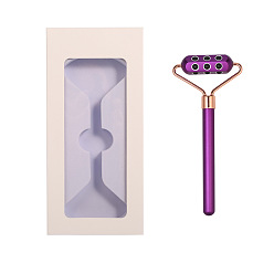 Фиолетовый Односторонние лицевые ролики из сплава, массажер для лица с одной головкой, инструменты для ухода за кожей, фиолетовые, 135x60 мм