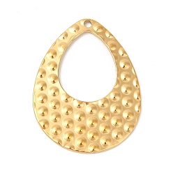 Real 18K Gold Plated Ion Plating(IP) 304 Stainless Steel Pendants, Teardrop, Real 18K Gold Plated, 35x26.5x1.3mm, Hole: 1.6mm