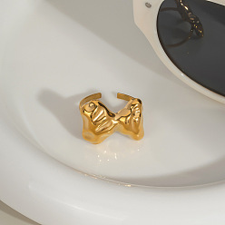 Bowknot Регулируемые 304 манжеты из нержавеющей стали для женщин, реальный 18 k позолоченный, бантом, 16 мм, внутренний диаметр: регулируемый
