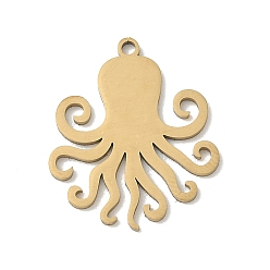 Золотой 201 подвески из нержавеющей стали, прелести осьминога, золотые, 22x18.5x1 мм, отверстие : 1.4 мм