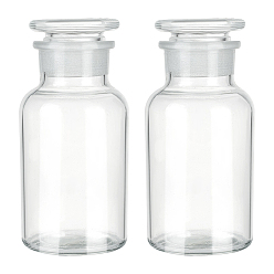 Прозрачный Стеклянные лабораторные бутылки для жидких реагентов, пустые бутылки, прозрачные, 67.5x139 мм, внутренний диаметр: 37 мм, емкость: 250 мл (8.45 жидких унций)