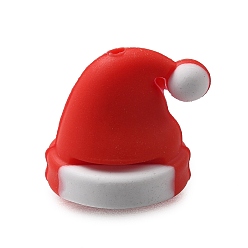 Hat Рождественская тема, силиконовые фокусные бусины, изготовление ожерелий diy, красные, шляпа, 20x23x20 мм, отверстие : 2 мм