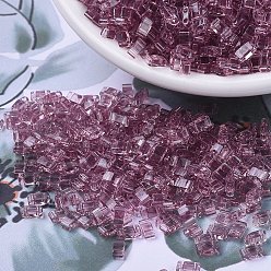 (HTL142) Transparent Smoky Amethyst MIYUKI Half TILA Beads, Japanese Seed Beads, 2 Hole, (HTL142) Transparent Smoky Amethyst, 5x2.3x1.9mm, Hole: 0.8mm, about 12500pcs/500g